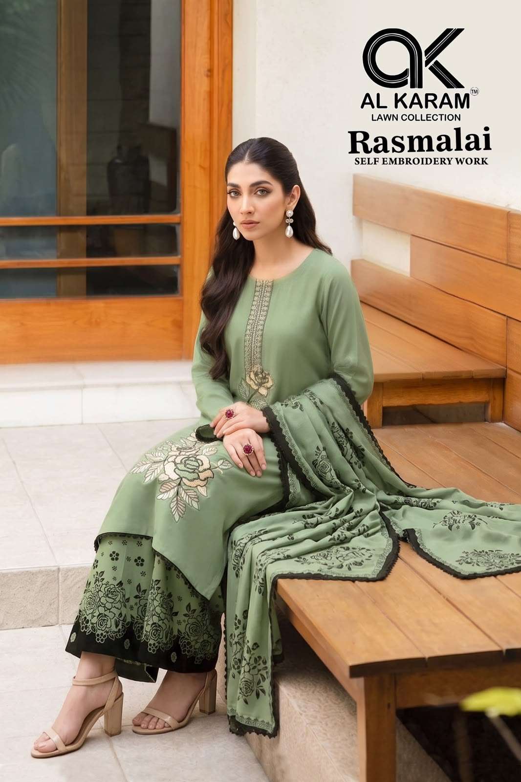 RASMALAI SELF EMBROIDERY WORK BY AL KARAM